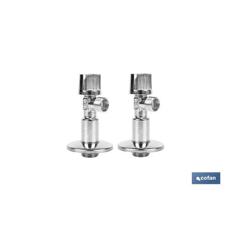 SET 2 VÁLVULAS DE ESCUADRA 1/2 X 1/2