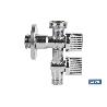 VÁLVULA DE ESCUADRA 1/2 X 3/4 X 3/8 DOBLE SALIDA