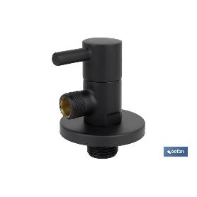 VÁLVULA DE ESCUADRA 1/2 X 3/8 MODELO LUX NEGRA
