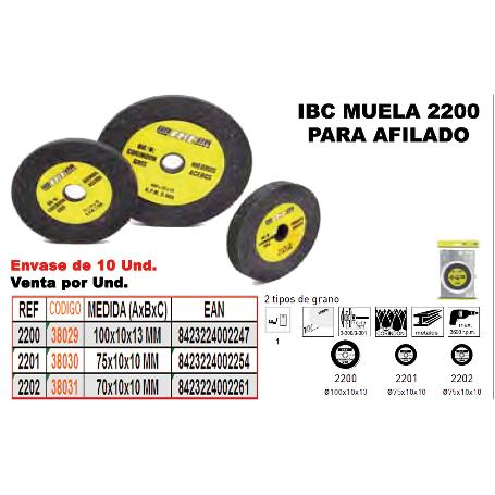 IBC  2-201 FINSTOCK MUELA AFILADO  75X10X10