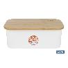 PACK DE PANERA CON TAPA BAMBU ,6  VASOS DE AGUA BEIGE Y 6 PLATOS BEIGE