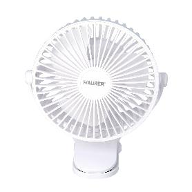 VENTILADOR CON CLIP SOBREMESA Ø 15 CM. RECARGABLE