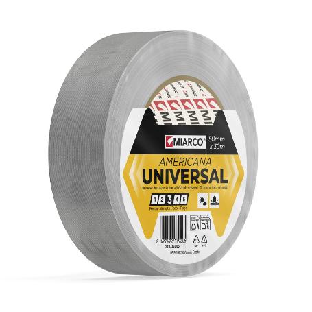CINTA AMERICANA UNIVERSAL PLATA 50 MM X 10 M