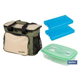 PACK DE BOLSA NEVERA ,2 ACUMULADORES DE FRIO Y FIAMBRERA