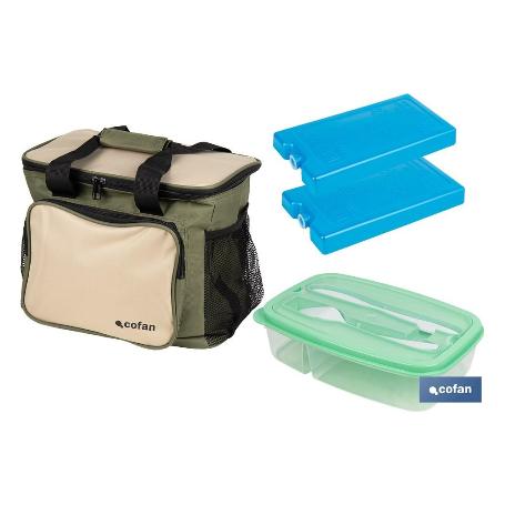 PACK DE BOLSA NEVERA ,2 ACUMULADORES DE FRIO Y FIAMBRERA