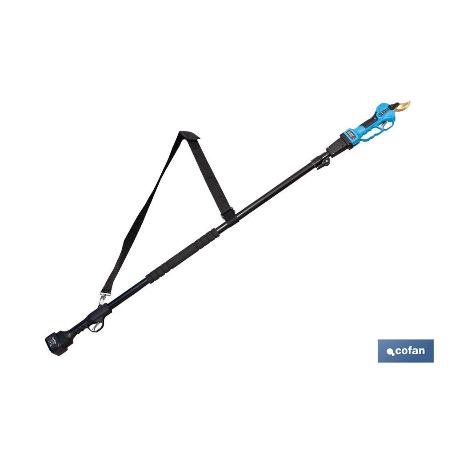 CONJUNTO TIJERAS DE PODAR A BATERÍA + PÉRTIGA EXTENSIBLE 140 - 207 CM