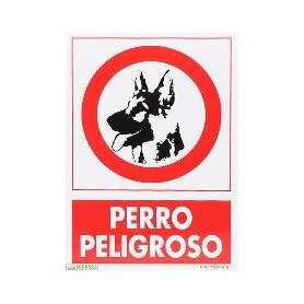 CARTEL 29,7X21 CM PERRO PELIGROSO 3030