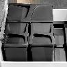 EMUCA BASE PARA CONTENEDORES DE CAJÓN COCINA RECYCLE, 3 HUECOS, MÓDULO 900MM, PLÁSTICO, NEGRO