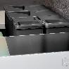 EMUCA KIT DE CONTENEDORES DE RECICLAJE PARA CAJÓN DE COCINA RECYCLE ALTURA 266MM, 2X7LITROS, PLÁSTICO, NEGRO