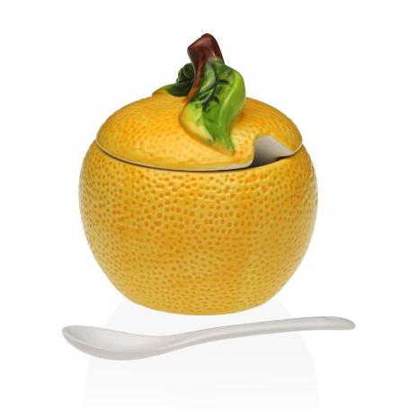 AZUCARERO CERAMICA + CUCHARA LIMON