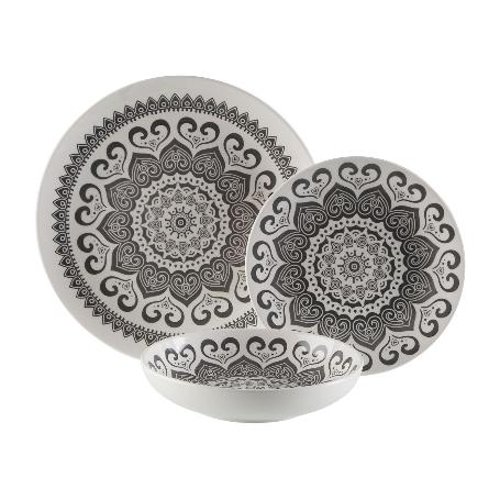 VAJILLA PORCELANA 18 PIEZAS HUHANA