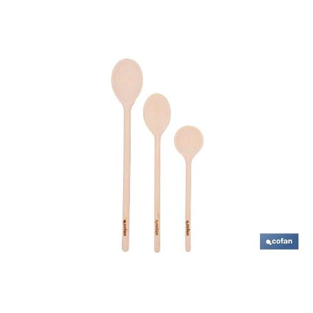 SET DE 3 CUCHARAS  DE MADERA 20/25/30 CM