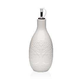 ACEITERA CERAMICA BLANCA ARBOL 9X9X20.5 CM