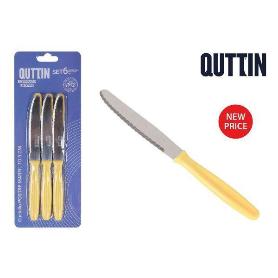 CUCHILLO QUTTIN MANGO MARFIL 10,5 CMS PARA DESAYUNOS Y MERIENDAS ECONOMICO - CAJA 6 UNIDADES