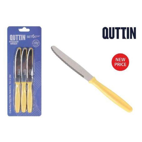 CUCHILLO QUTTIN MANGO MARFIL 10,5 CMS PARA DESAYUNOS Y MERIENDAS ECONOMICO - CAJA 6 UNIDADES