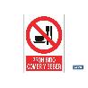 SEÑAL POLIESTIRENO 297X210 MM. PROHIBIDO COMER Y BEBER. EL DISEÑO DE LA SEÑAL PUEDE VARIAR, PERO EN NINGÚN CASO SE 