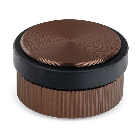 TOPE DE PUERTA DE ALUMINIO BROOKLYN 62×33 MM EN NEGRO CEPILLADO O BRONCE - DISEÑO MODERNO Y RESISTENTE ACABADO BRON