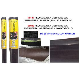 PLUVIA MALLA CUBRE SUELO ANTIHIERBA   80 GRS 1,60 X  10 MT ROLLO