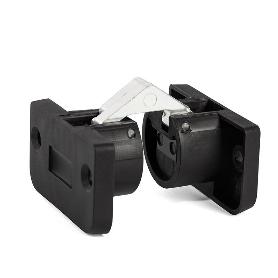 BISAGRA INVISIBLE KIRMA MARRÓN, NEGRO, GRIS PARA MESA PLEGABLE ACABADO NEGRO