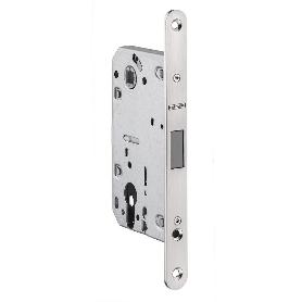 CERRADURA MAGNÉTICA EMBUTIDA MODELO CAITLIN PARA BOMBILLO EUROPEO - ACERO INOX SATINADO ACABADO NEGRO