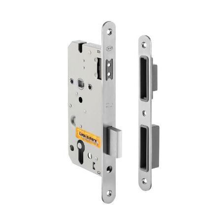 CERRADURA MAGNÉTICA EMBUTIDA MODELO CASSANDRA PARA BOMBILLO EUROPEO - ACABADO SATINADO O TITANIO NEGRO ACABADO NEGR