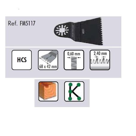 HOJA SIERRA OSCILANTE TRIANGULAR 68X42MM FM5117