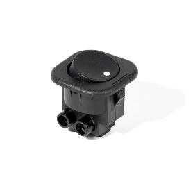 INTERRUPTOR UNIPOLAR DYAL NEGRO P/EMBUT  ON/OFF. FIJACION TORNILLO.