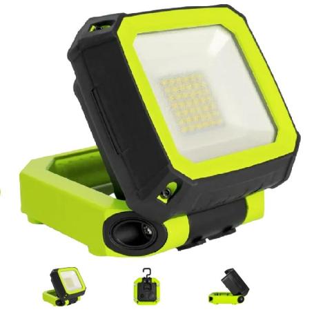 MINI FOCO MAGNET.RECARGABLE C/GANCHO 9W 750LM 6500K USB-C IP54 LUCECO LWR7G65-01