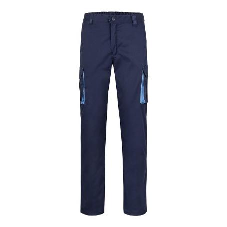 PANTALÓN BICOLOR STRETCH AZUL NAVY/CELESTE TALLAS 38 - 54 TALLAJE TALLA 42
