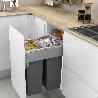 CUBO BASURA EXTRAÍBLE ECOLÓGICO MEILA M300 1X35L. ANT GUIA GRASS EXTRACCIÓN TOTAL CIERRE AMORT., C/TAPA. MODULO MOD
