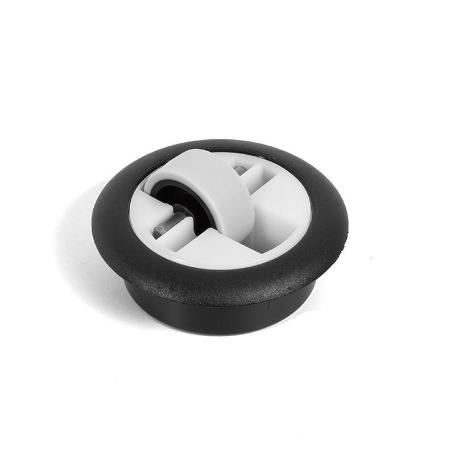 RODILLO GIRATORIA ROLLEN SOFT D64-50 NEGRO  ARO D27MM. GOMA BLANDA (SOFT).