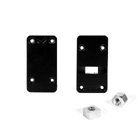 JUEGO CAZOLETAS ZMK NEGRO P/ENDEREZADOR PUERTA  (PLACA SUPERIOR + PLACA INF. + 2XTUERCA)