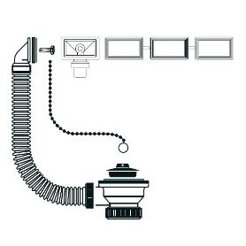 TECNO VALVULA DESAGÜE FREGADERO 70Ø 1-1-2 40Ø REBOSA (T68) 50325