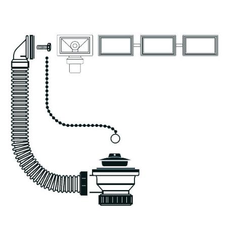 TECNO VALVULA DESAGÜE FREGADERO 70Ø 1-1-2 40Ø REBOSA (T68) 50325