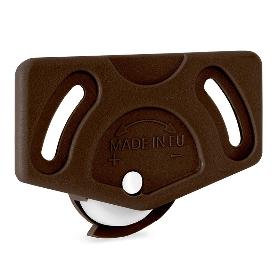 PATIN INFERIOR MARRON PARA PUERTA CORREDERA. MODELO RUMOR. CARGA MAX. 12-15KGS/PUERTA