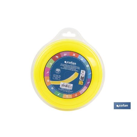 HILO CUADRADO DE NYLON PARA DESBROZADORA 42 M X 3 MM