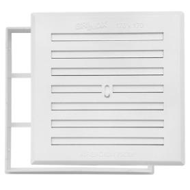 REJILLA CON PERSIANA Y MARCO PLASTICO 17X17 BLANCO
