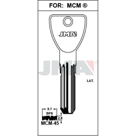 LLAVES JMA SEGURIDAD LATON MOD  MCM-45 (CAJA 10 UNIDADES)