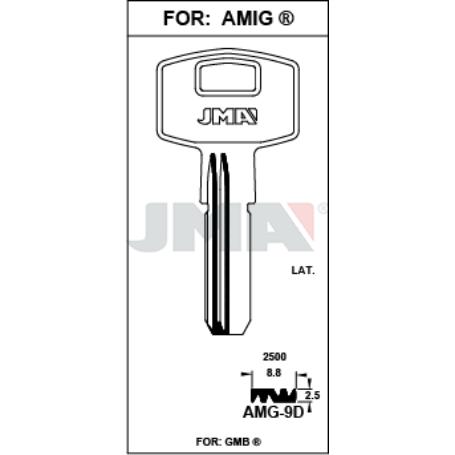 LLAVES JMA SEGURIDAD LATON MOD AMG- 9D (CAJA 10 UNIDADES)