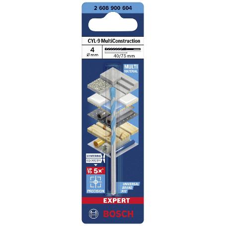 BOSCH BROCA CYL-9    4X  40X  75 MM 2 608 596 050 (2608900604)