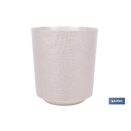 MACETA O MACETERO GAMA TEXTIL COLOR BEIGE PP Ø 285 X 316 MM 16 L VENTA UNITARIA
