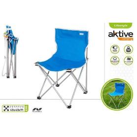 AKTIVE SILLA PLEGABLE ANTIVUELCO CAMPING 43X43X71 CMS TUBO DE ACERO 110 KGS