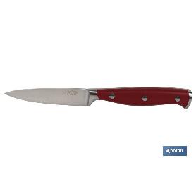 CUCHILLO PUNTILLA COCINERO HOJA 9CM MODELO AGUACEJO ROJO