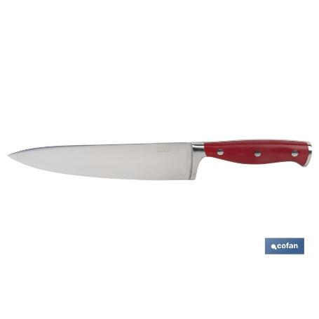 CUCHILLO COCINA HOJA 20CM  MODELO AGUACEJO ROJO