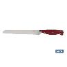 CUCHILLO PANERO HOJA 21CM MODELO AGUACEJO ROJO