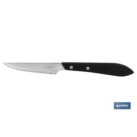 PACK 3 CUCHILLO CHULETERO MICRODENTADO HOJA 10CM  MODELO GULASH NEGRO