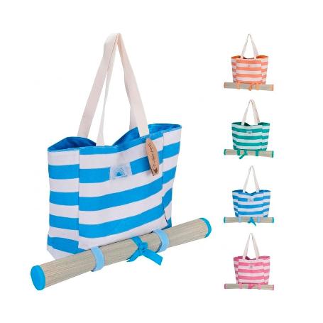 BOLSO PLAYA  RAYAS CON ESTERILLA SURTIDO