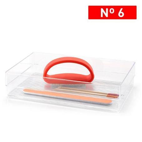 BANDEJA ORGANIZADORA MAQUILLAJES TRANSPARENTE PARA CAJON N.6 23X15X5 CMS PLASTICFORTE