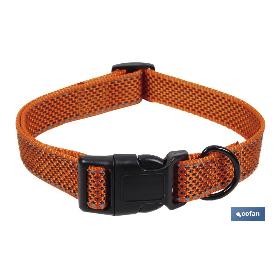 COLLAR PARA PERROS REFLECTANTE NARANJA MODELO REINA 1,5 X 30-45 CM