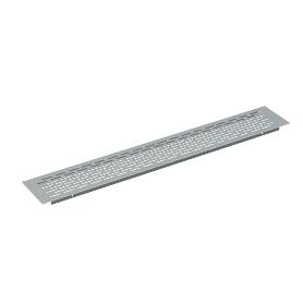 REJILLA VENTILZACIÓN ZÓCALO ALUMINIO ACABADO CROMO MATE MEDIDA REJILLA 450X70